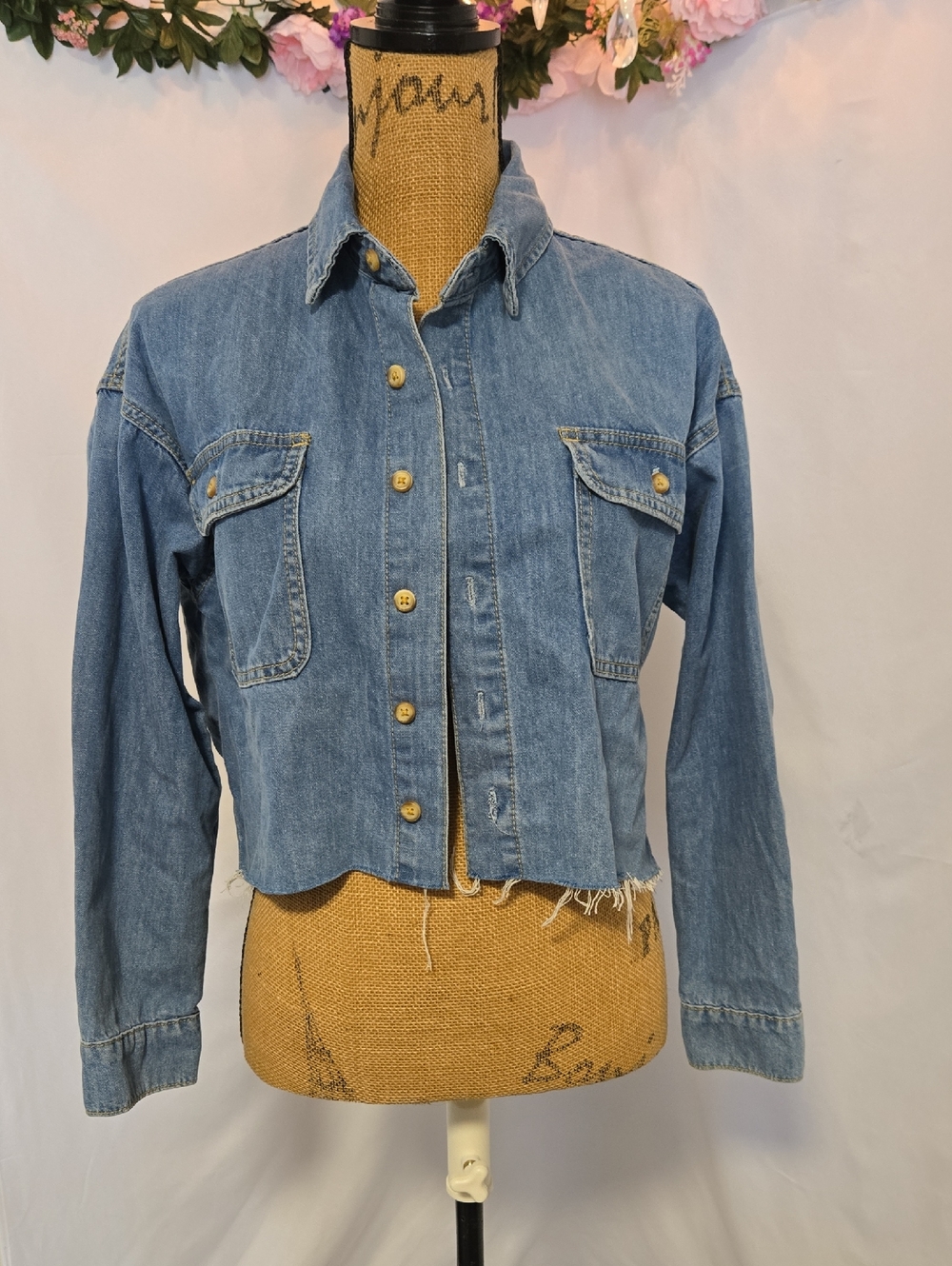 Forever 21 Light Blue Denim Jacket with Contrast Stitching